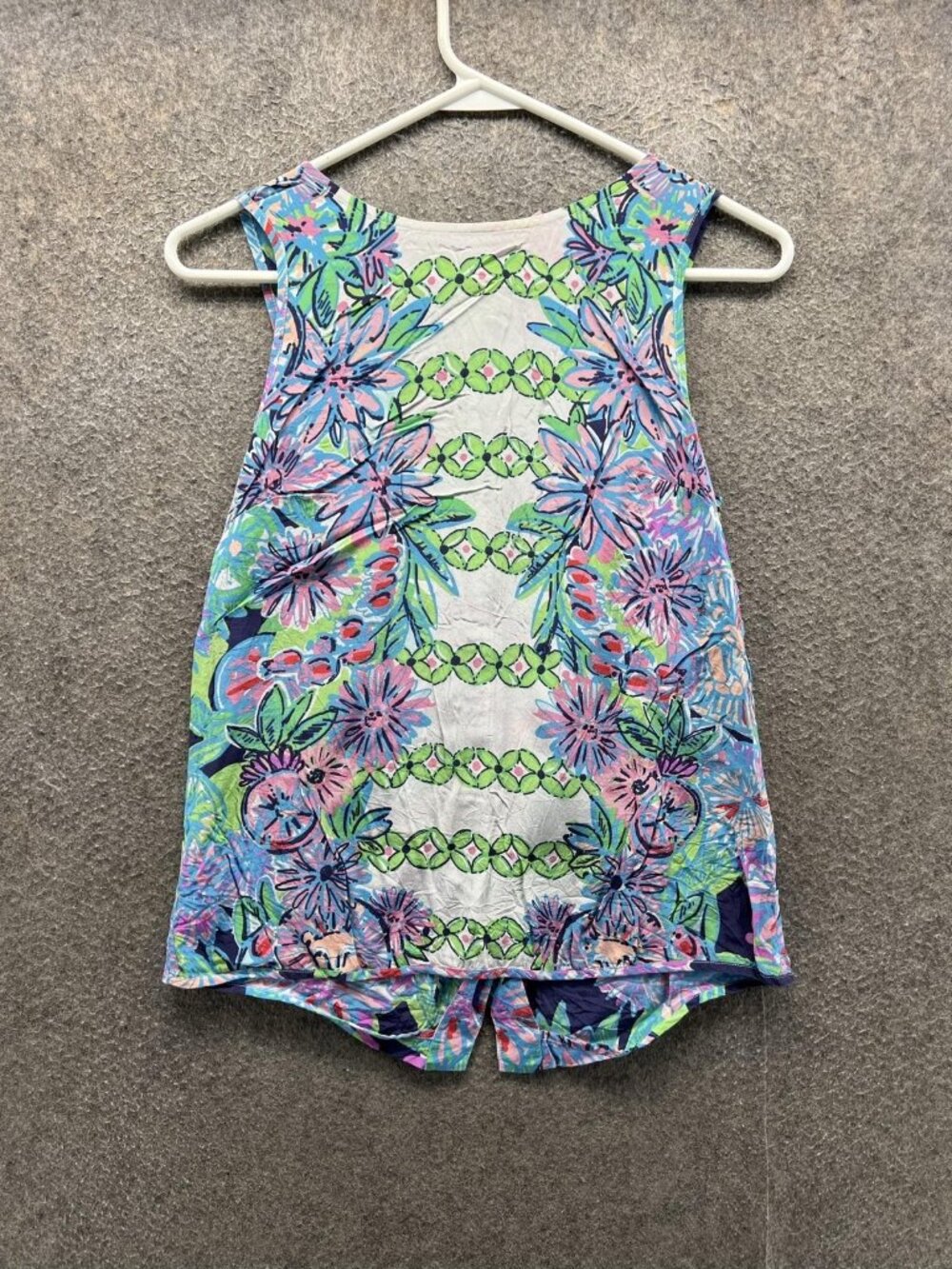 Lilly Pulitzer Tank Top Women Small Multicolor Floral Round Neck Sleeveless